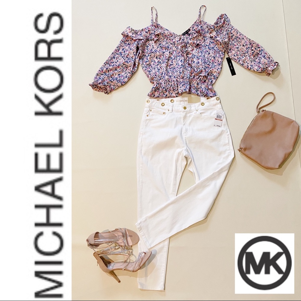 Michael Kors White Skinny Stretch Pants Jeans